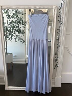 Strapless Sky Blue Evening Gown